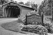 Rural Cisna Mill Covered Bridge Black And White Photograph by Adam Jewell
