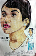 Sam Cooke with Aretha Drawing by Joedee