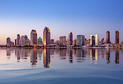 San Diego Skyline at sunset from Coronado Photograph by Steven Heap