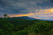 Shenandoah National Park Hogback Mountain At Sunset Horizontal Photograph by Raymond Salani III