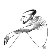 Sidney Poitier Drawing by Al Hirschfeld