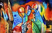 Singers Painting by Olumide Egunlae