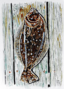 Summer Flounder Painting by Mark Ray