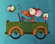 The Green Car Painting by Lucia Stewart