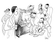 The Piano Lesson Drawing by Al Hirschfeld