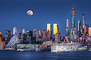 Upper NYC Syline Moonrise Photograph by Susan Candelario