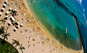 Waikiki Beach Life from Above Photograph by Debra Banks