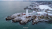 Winter At Portland Head Light Photograph by Veterans Aerial Media LLC