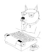 Woof Drawing by Edward Steed