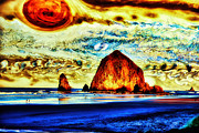 Cannon beach with jupiter sky #1 Digital Art by Bruce Block