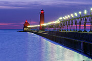 Grand Haven Lighthouse at Dusk #1 Photograph by Michael Collins