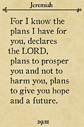 Jeremiah 29 11 - Inspirational Quotes Wall Art Collection #1 Painting by Mark Lawrence