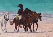 Pink Sand Rider - Harbour Island, Bahamas Painting by Ritchie Eyma