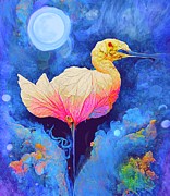 Rosette spoonbill abstract #1 Mixed Media by David McKinney