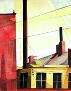 From the Garden of the Chateau - City rooftops by Charles Demuth Painting by Charles H B Demuth