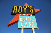 Vintage neon sign of Roy's motel and cafe on Route 66 #3 Photograph by Miroslav Liska