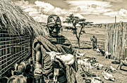 Portrait Maasai Warrior and Prized Goat 4281 Photograph by Neptune Images