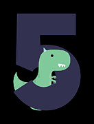 5 Fifth Birthday T-Rex Dinosaur Digital Art by Flippin Sweet Gear