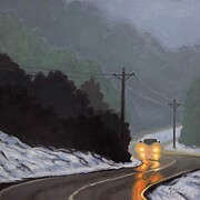 A Foggy Drive Painting by Michael Boehl