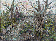 A nature walk in Gulley Park Mixed Media by Susan Orosz