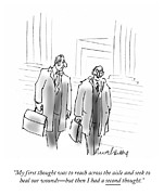 A Second Thought Drawing by Mort Gerberg