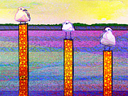 A Trio Of Gulls Digital Art by Rod Whyte