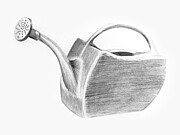 A Watering Can Drawing by Michel Cruz-Garcia