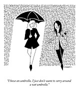 A Wet Umbrella Drawing by Maggie Larson