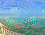 Abstract Decorative Seascape Digital Art by Eris And AI