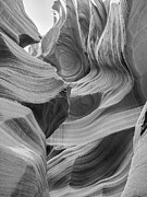 Abstract Sandstone Formations BW - Lower Antelope Canyon - Page - Arizona Photograph by Bruce Friedman