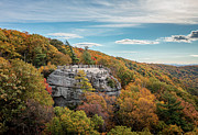 Aerial Coopers Rock state park overlook over the Cheat River in WV Photograph by Steven Heap
