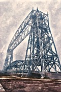 Aerial Lift Bridge On Watercolor Fog Digital Art by Duluth To Door County Photography
