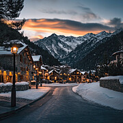 Andorra Winter Scene Art Print by Elisabeth Lucas - Metal Posters