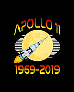Apollo 11 50th Anniversary Retro Moon Landing Digital Art by Flippin Sweet Gear
