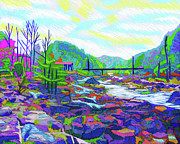 Appalachian Mountain Stream Painting by Rod Whyte