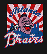 Atlanta Braves Retro Vintage Digital Art by Kirania Finest