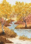 Autumn Stream Painting by Judy Strickland