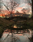 Autumn Sunrise Reflections at the Bridge Photograph by Greg Lane
