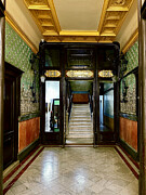 Barcelona Modernist Lobby with Ornate Tiling and Staircase Photograph by Travel Essayist