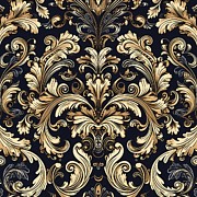 Baroque pattern with intricate scrolls and leaves No 1 Digital Art by Andre Petrov