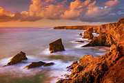 Bedruthan Steps Sunset, Cornwall, England Photograph by Neale And Judith Clark