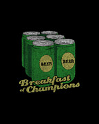 Beer Breakfast of Champions Retro Digital Art by Flippin Sweet Gear