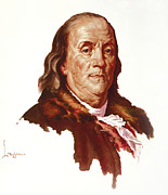 Benjamin Franklin - Signers Of The U.S. Constitution Painting by Lyle Tayson