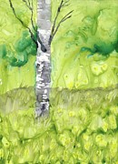 Birch Tree in Spring Painting by Elizabeth Reich