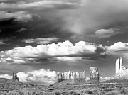 Black and white Monument Valley sunset Photograph by Joe Schofield