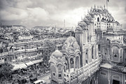 Black and White - Panorama from Palace of Winds Jaipur Rajasthan India Photograph by Stefano Senise