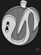 Black and White Walking Man Painting by Rafael Salazar