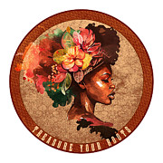 Black Queen Vintage Retro Melanin Pride Digital Art by Kirania Finest