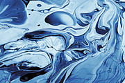 Blue Art Abstract Painting by Severija Kirilovaite