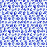 Blue Hanukkah Dreidels with Hebrew Letters, Jewish Festival of Lights Mixed Media by Elizabeth Reich